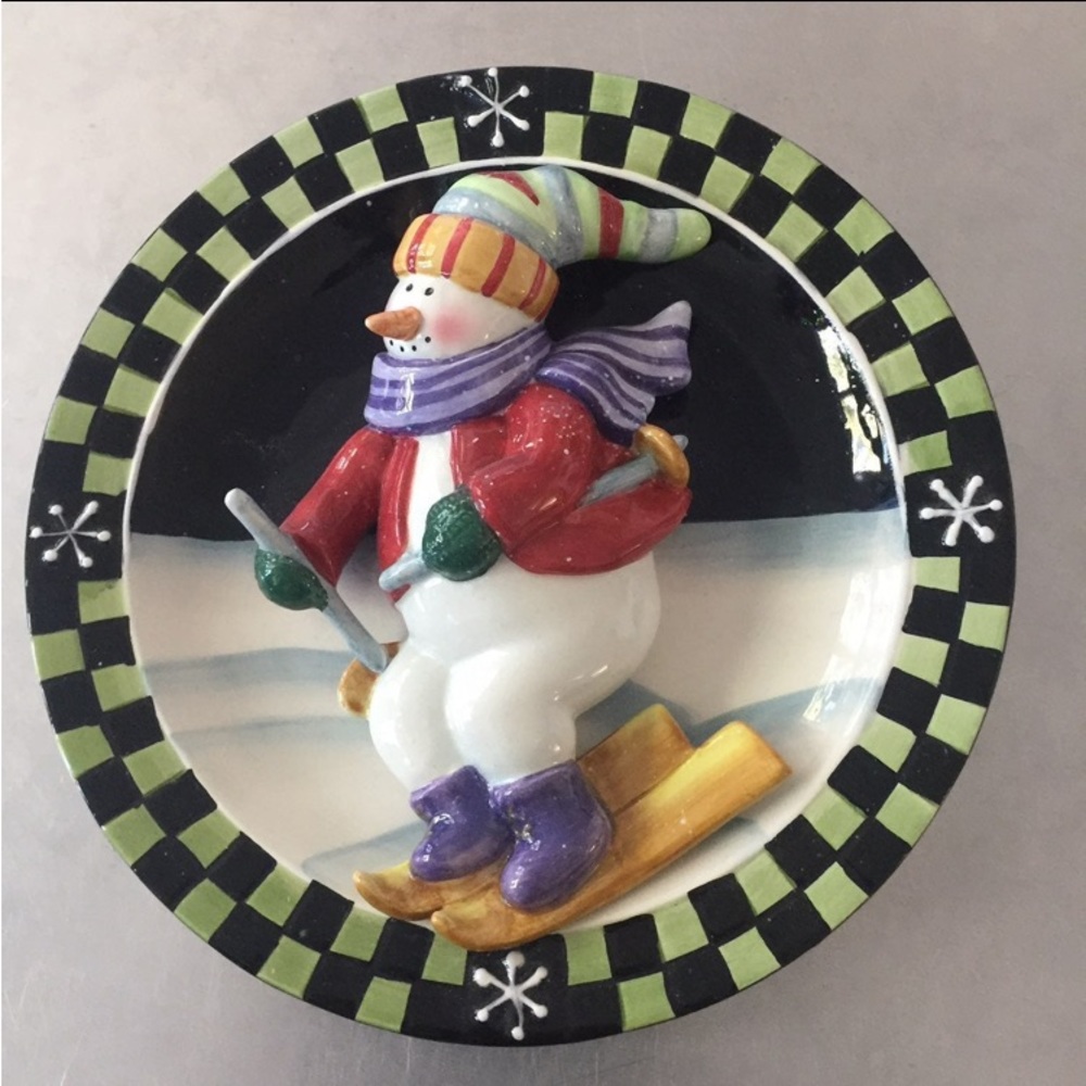 ⭐️Ganz⭐️ceramic skiing snowman